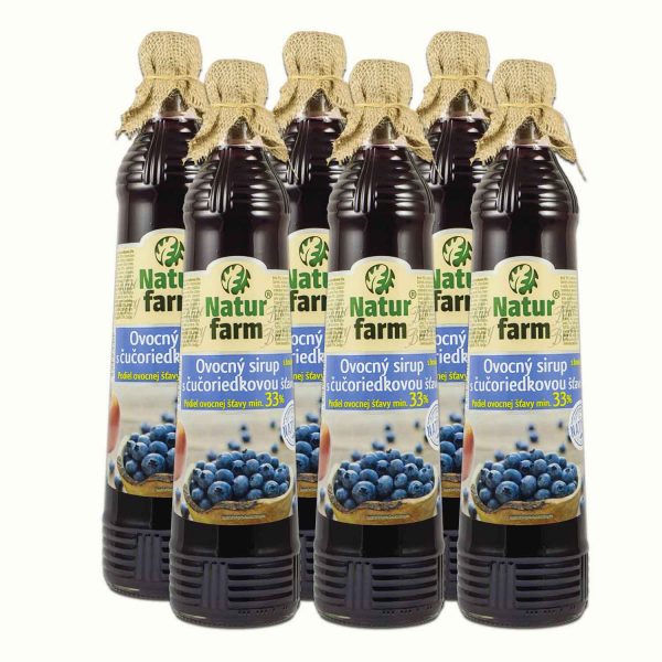 Natur Farm Áfonya 6 db tartósítószer-mentes gyümölcsszörp cukorral, 6x700 ml