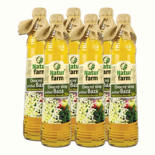 Natur Farm Bodza 6 db tartósítószer-mentes gyümölcsszörp cukorral, 6x700 ml