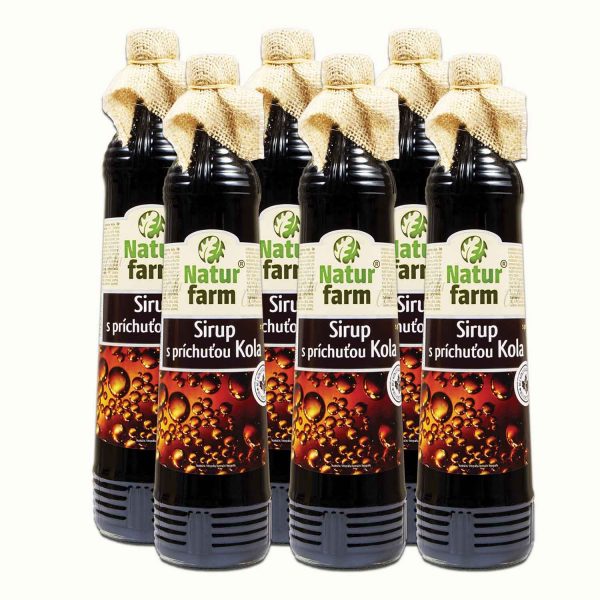 Natur Farm Cola 6 db tartósítószer-mentes gyümölcsszörp cukorral, 6x700 ml