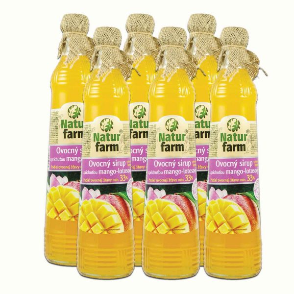 Natur Farm Mangó-Lótuszvirág 6 db tartósítószer-mentes gyümölcsszörp cukorral, 6x700 ml