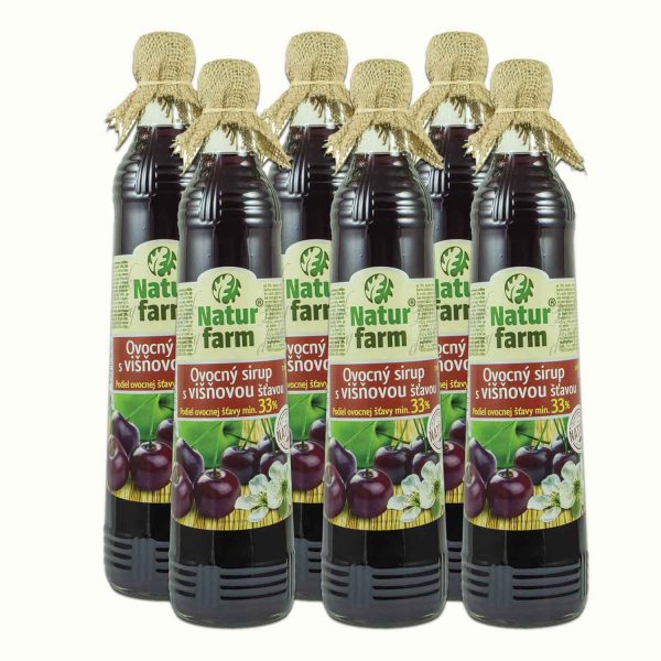 Natur Farm Meggy 6 db tartósítószer-mentes gyümölcsszörp cukorral, 6x700 ml